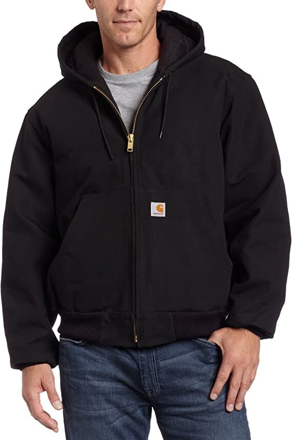 NWT Carhartt Mens Flannel Lined Duck Active Jacket J140 Black Size