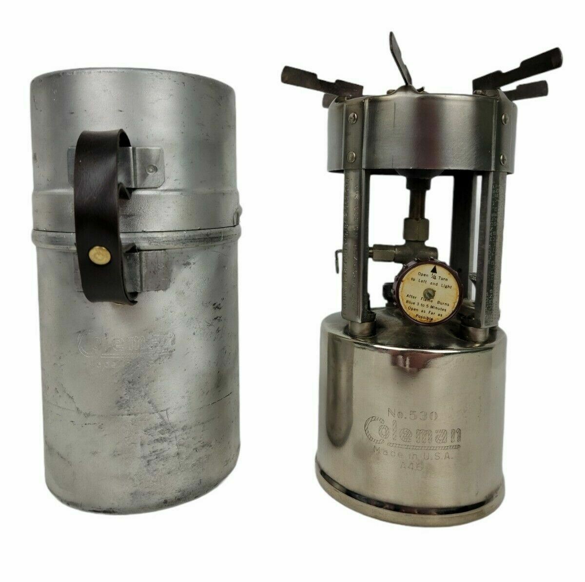 Vintage Coleman No. 530 WWII Era GI Field Pocket Stove A46 w/ Case