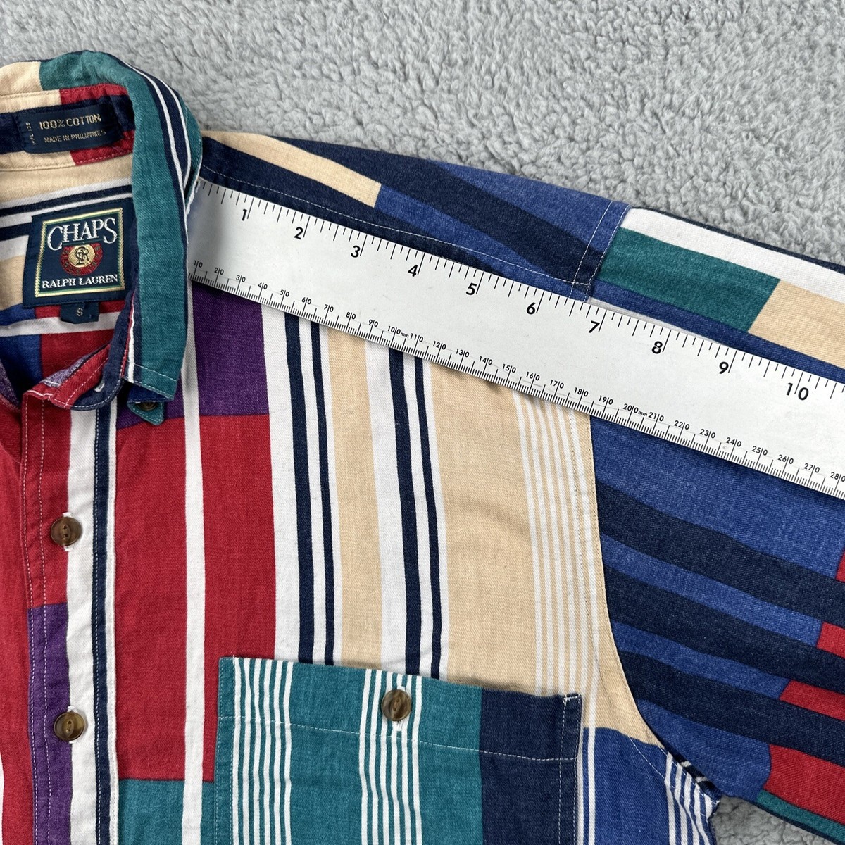 Vintage Chaps Ralph Lauren Men's S 90s Multicolor Short Sleeve