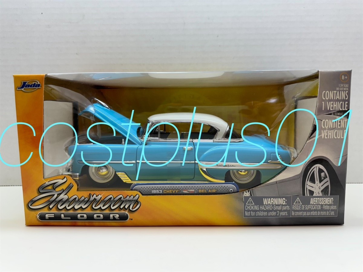 JADA SHOWROOM FLOOR 1953 CHEVY BEL AIR 1:24 BLUE WITH WHITE TOP | eBay