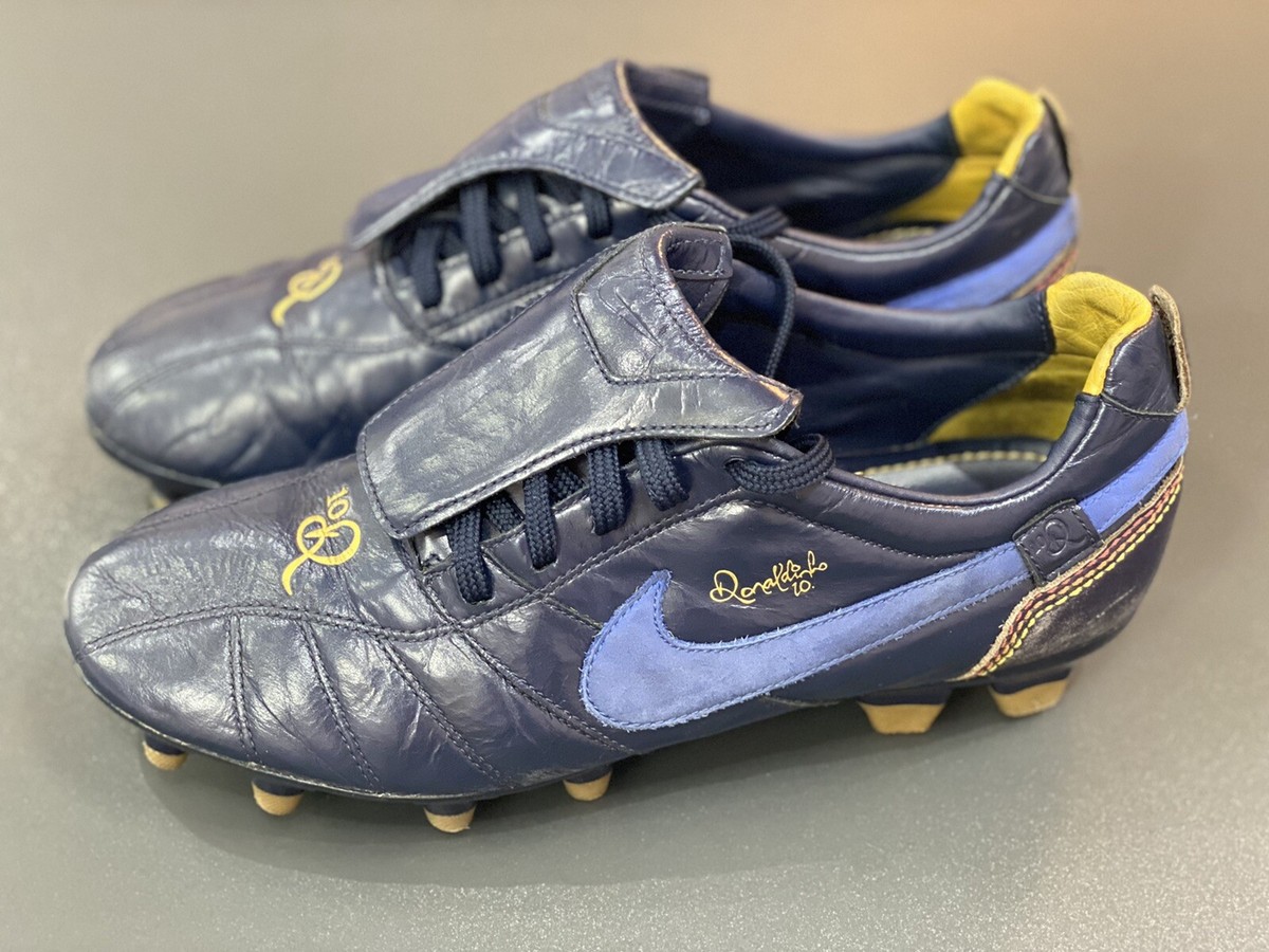 NIKE 315362-447 Tiempo Ronaldinho 10 Retro Football Boots Navy UK