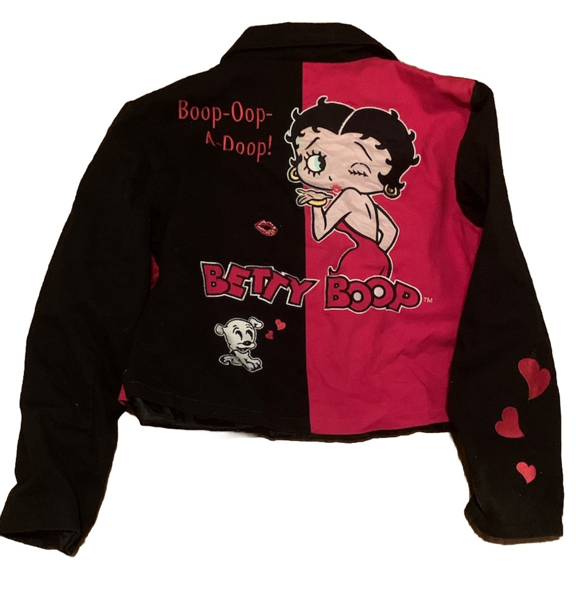 Vintage Betty Boop Jacket Jh Design Black And Red Youth Large 90s