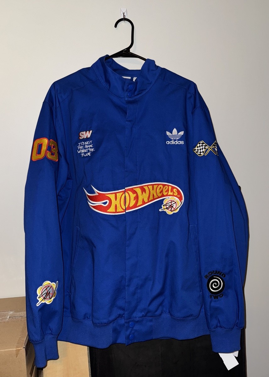 Blue Hot Wheels x Sean Wotherspoon Adidas Mens Bomber Jacket SIZE