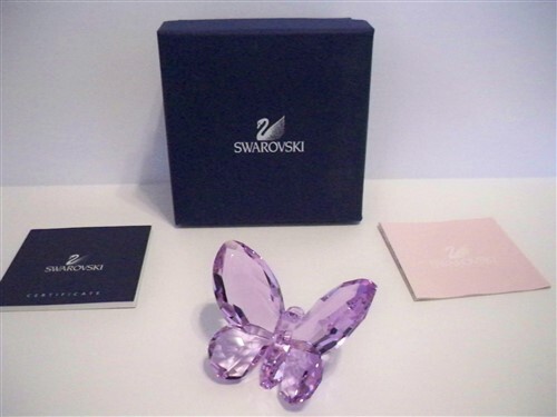 DANIEL SWAROVSKI 蝶のブローチ 紫 ピンク 稀少品 保証書付き 【公式通販】