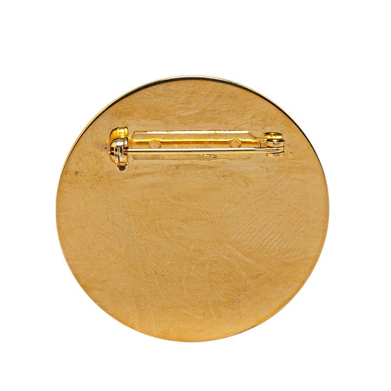 Chanel Coco Mark 31 RUE CAMBON Brooch Gold Red Bicolor Plated