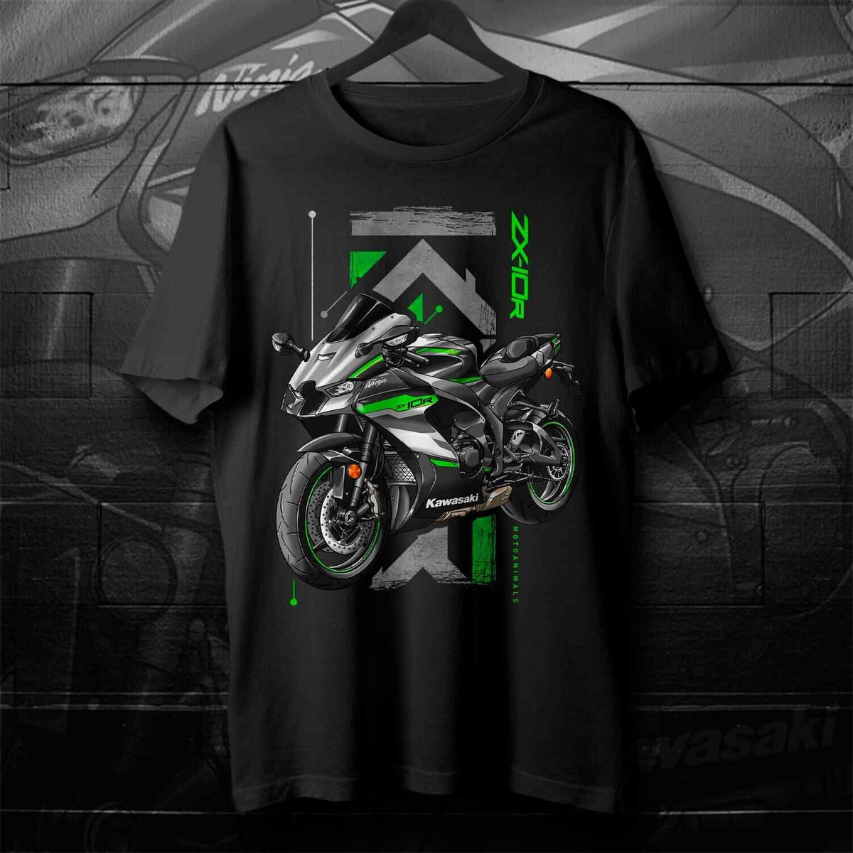 Kawasaki ZX10R T-Shirt, Motorcycle Tee Shirt for Riders Ninja ZX