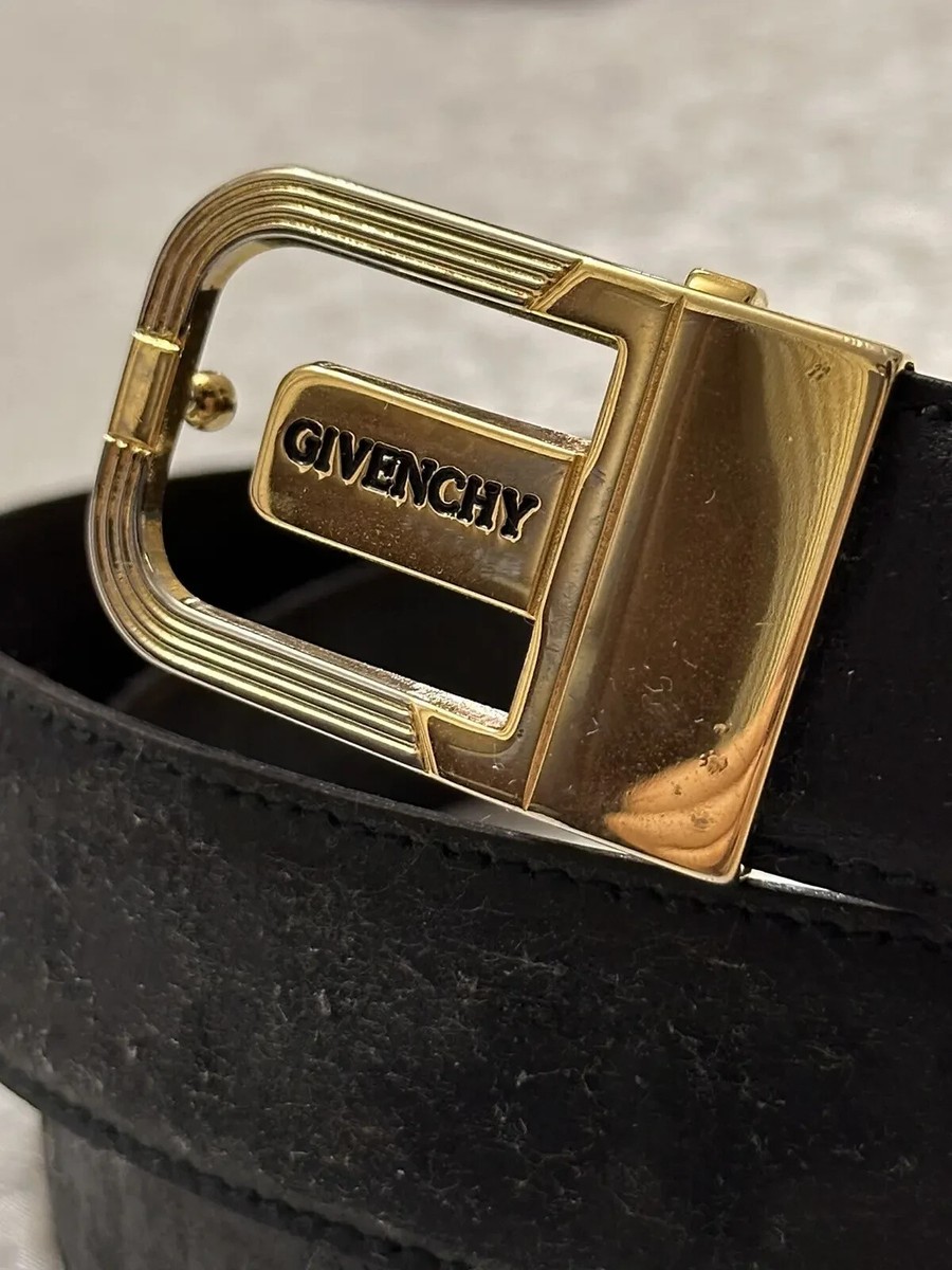 80's Givenchy Vintage Rarest Gold Buckle Luxury Leather Belt | eBay