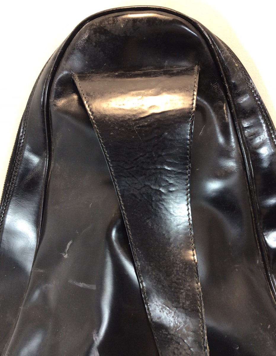 Vintage GUCCI Black Patent Leather One Shoulder Backpack Bamboo