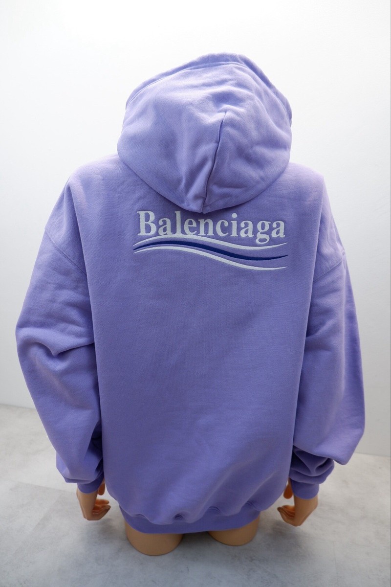 Balenciaga Unisex Oversized Fit Hoodie Sweatshirt Size XS Purple