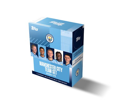 2024-25 Manchester City Topps Team Set Box (30 Cards +1 Autograph