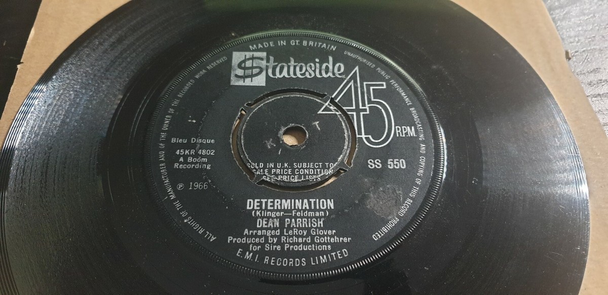 DEAN PARRISH DETERMINATION UK 1966 STATESIDE 45 NORTHERN SOUL 7