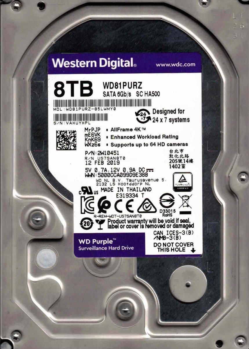 ②Western Digital WD82PURZ 8TB （監視システム向け） Amazon