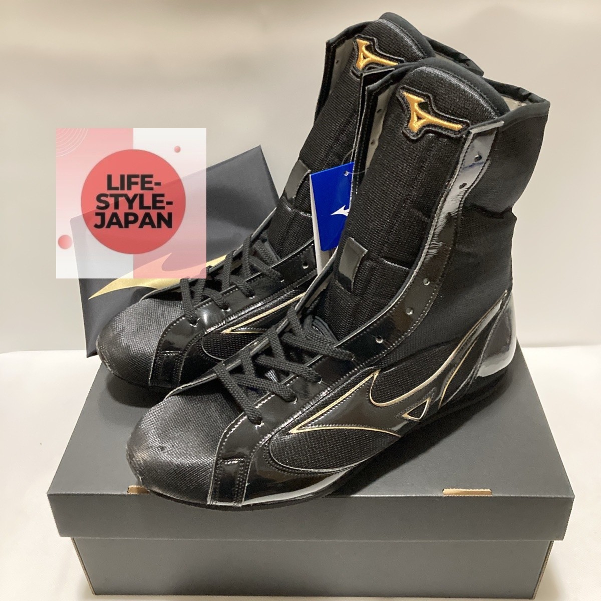 MIZUNO Boxing Shoes Finisher MID 21GA231012 Black x Gold Unisex 2E
