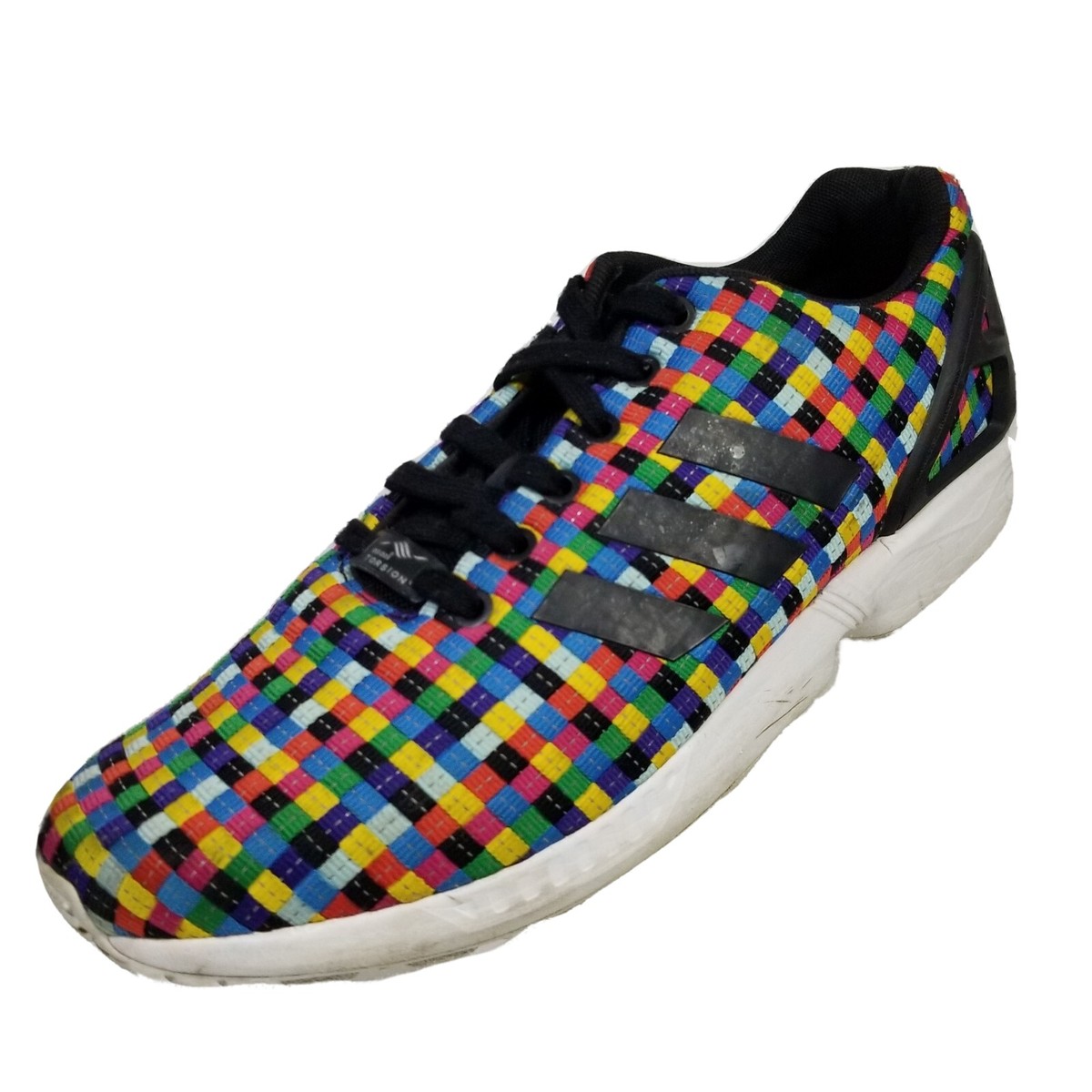 Adidas Art ZX Flux Weave Running Shoes Men 9.5 Multicolor Torsion