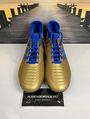Adidas Mens Predator 19.3 FG Soccer Cleats Boots Gold Blue (F35596