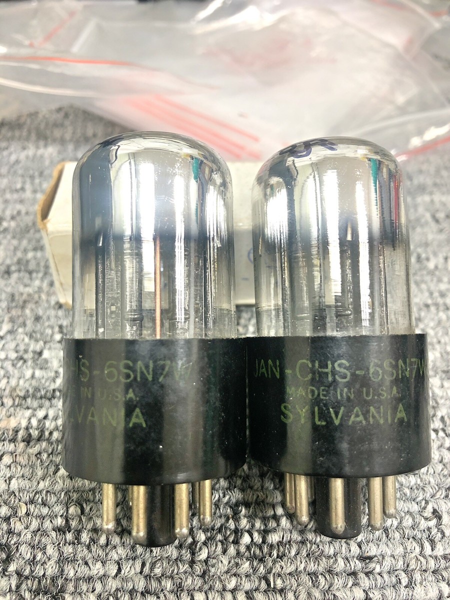 Sylvania 6SN7W Short Bottle Fat Base Black Plate Chrome Top