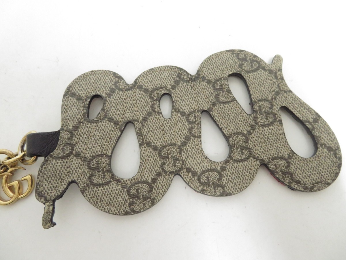 Authentic GUCCI GG Snake Bag Charm Keyholder Key Ring Keychain