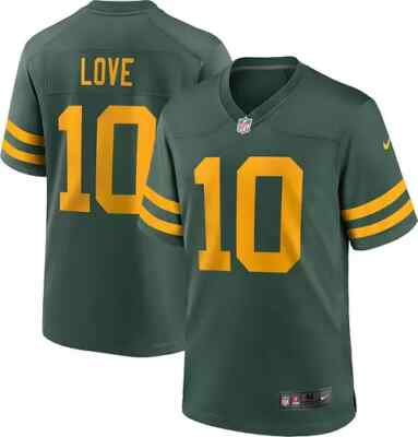 Green Bay Packers Jordan Love #10 Nike Green Alternate 2025 NFL