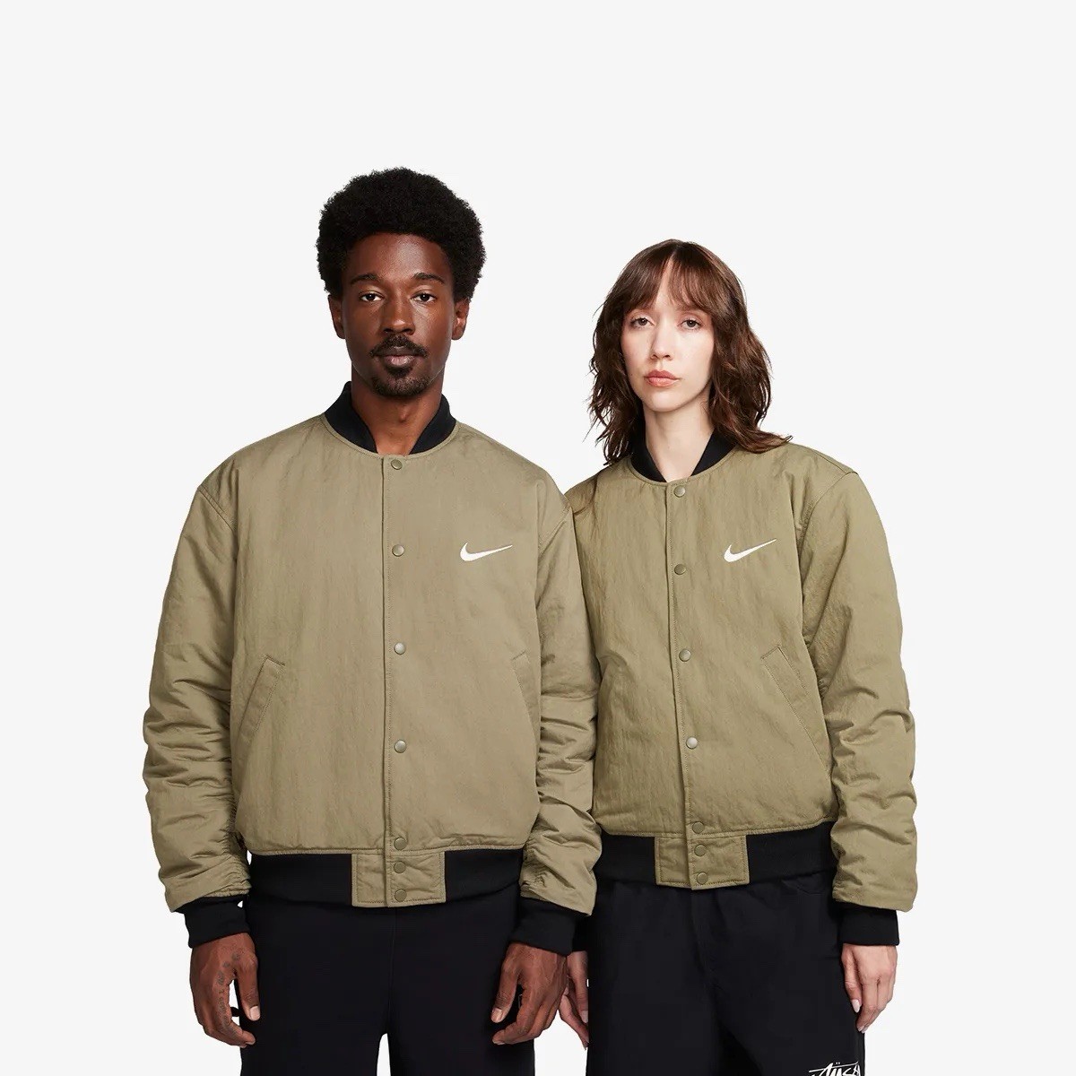 NIKE X STUSSY JACKET Olive/Mandarin Reversible Size XXL FJ9153-222