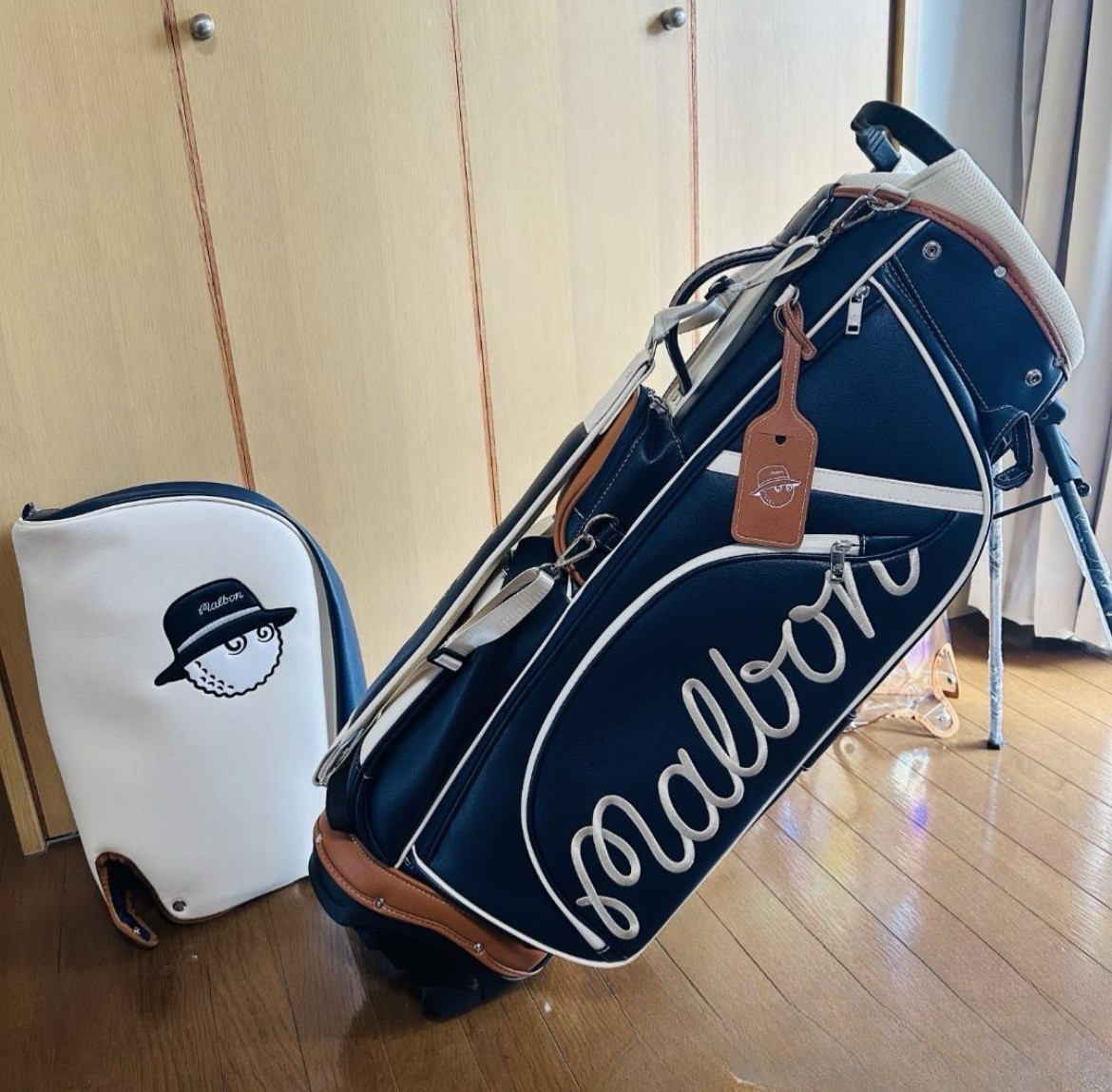 Malbon Golf Caddy Bag Navy 5-flame 3.9kg #GMN077NV | eBay