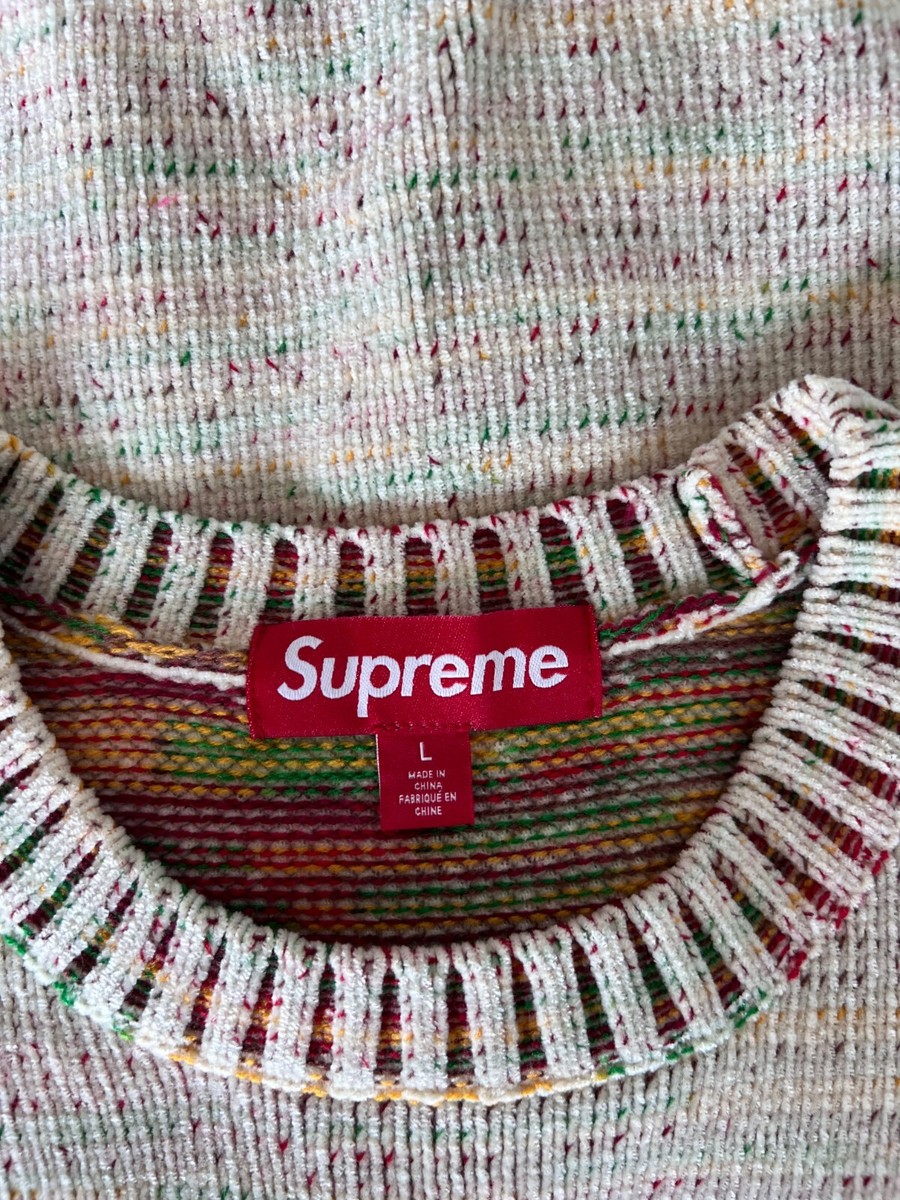 Supreme Contrast Arc Logo Sweater - Size Large - White - NEW | eBay