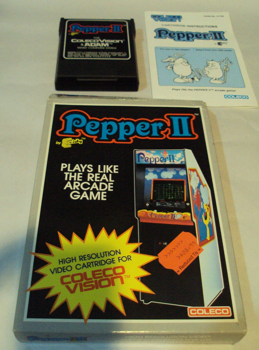 Pepper II Colecovision video game w/ original manual TESTED WORKS