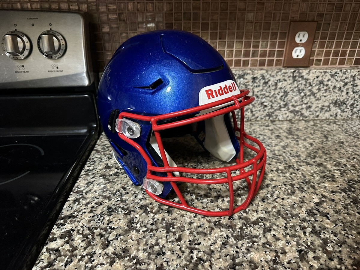 Riddell Speed FLEX Football Helmet Royal Blue Red Facemask Adult