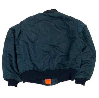 Used 80s ALPHA MA-1 Flight Jacket, Navy, USA Made, Size M, Rare