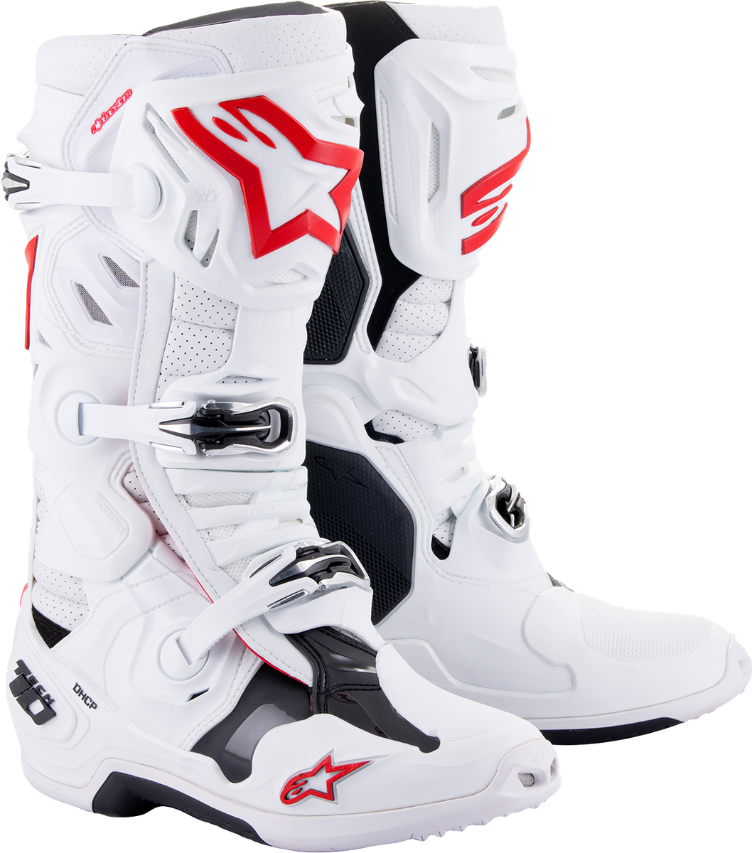 Alpinestars Tech 10 Supervented Boots White Sizes 7-14 MX