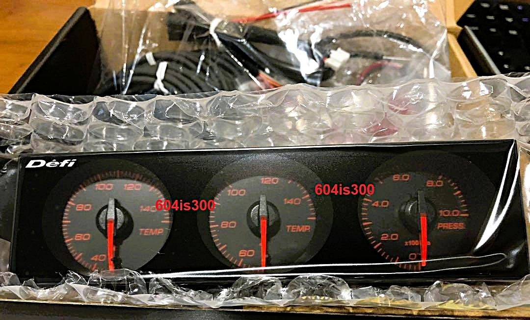 Genuine Defi DIN-Gauge Red Color Triple Gauge Meter Cluster R32