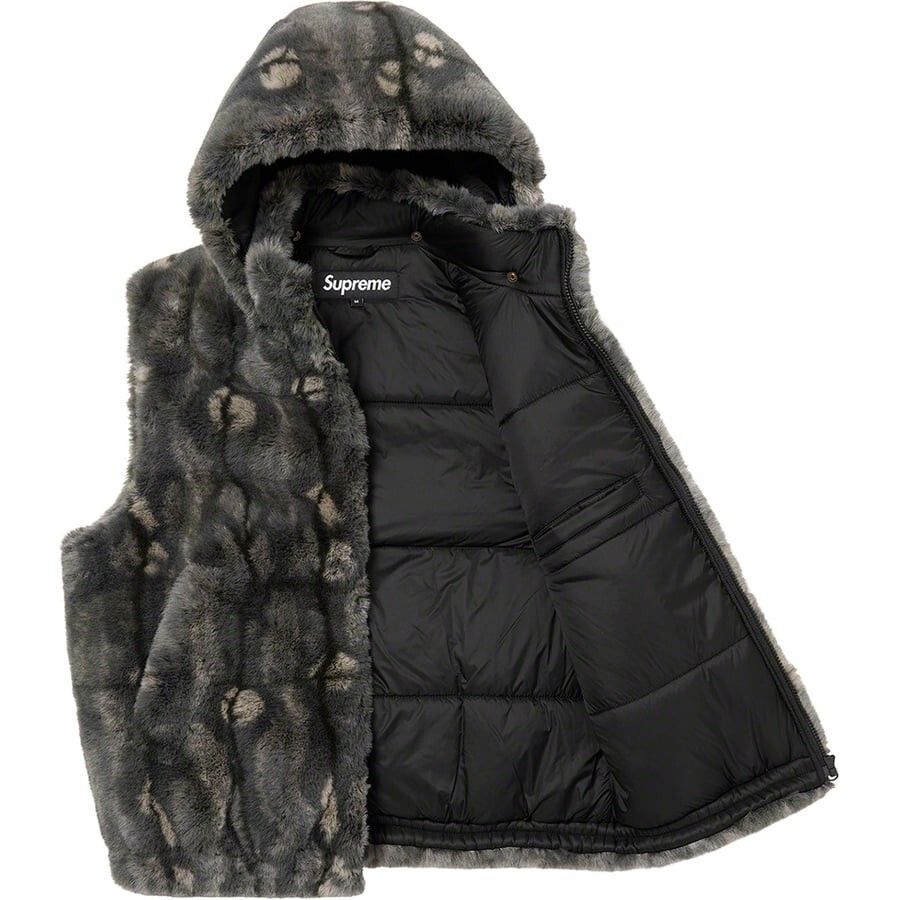Supreme Faux Fur Hooded Vest Black brand new w / Tag Large size | eBay