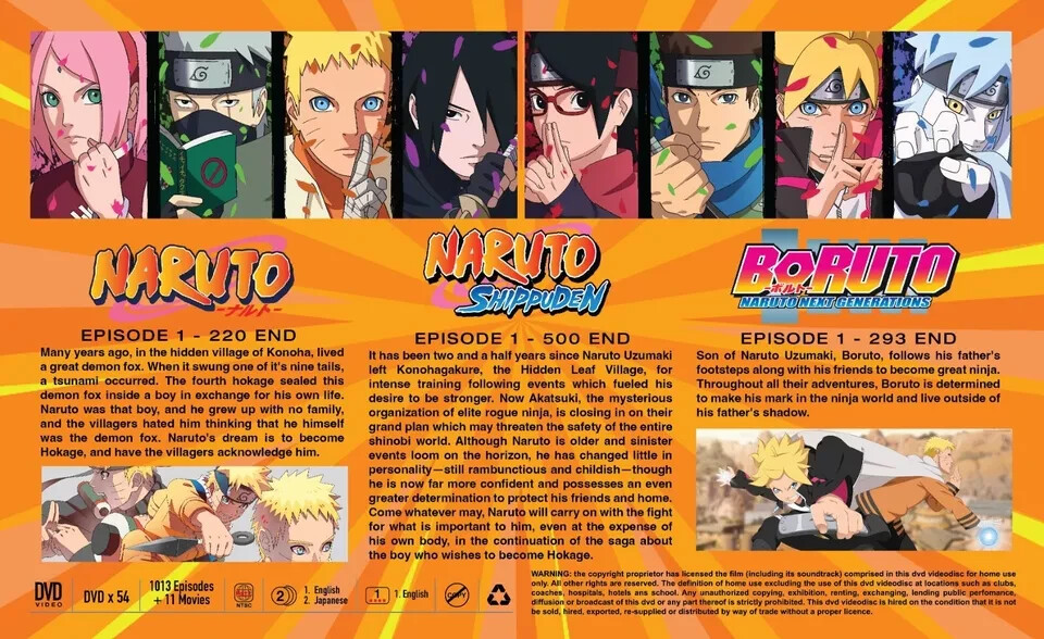 Naruto & Naruto Shippuden + Boruto Complete Collector Boxset DVD