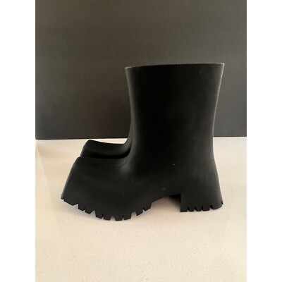 Balenciaga black Rubber Trooper Boots - Size 36 | eBay