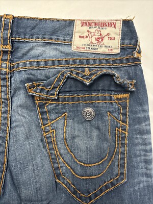 Vintage True Religion Jeans Baggy Billy Super T Mens 38x33 Blue