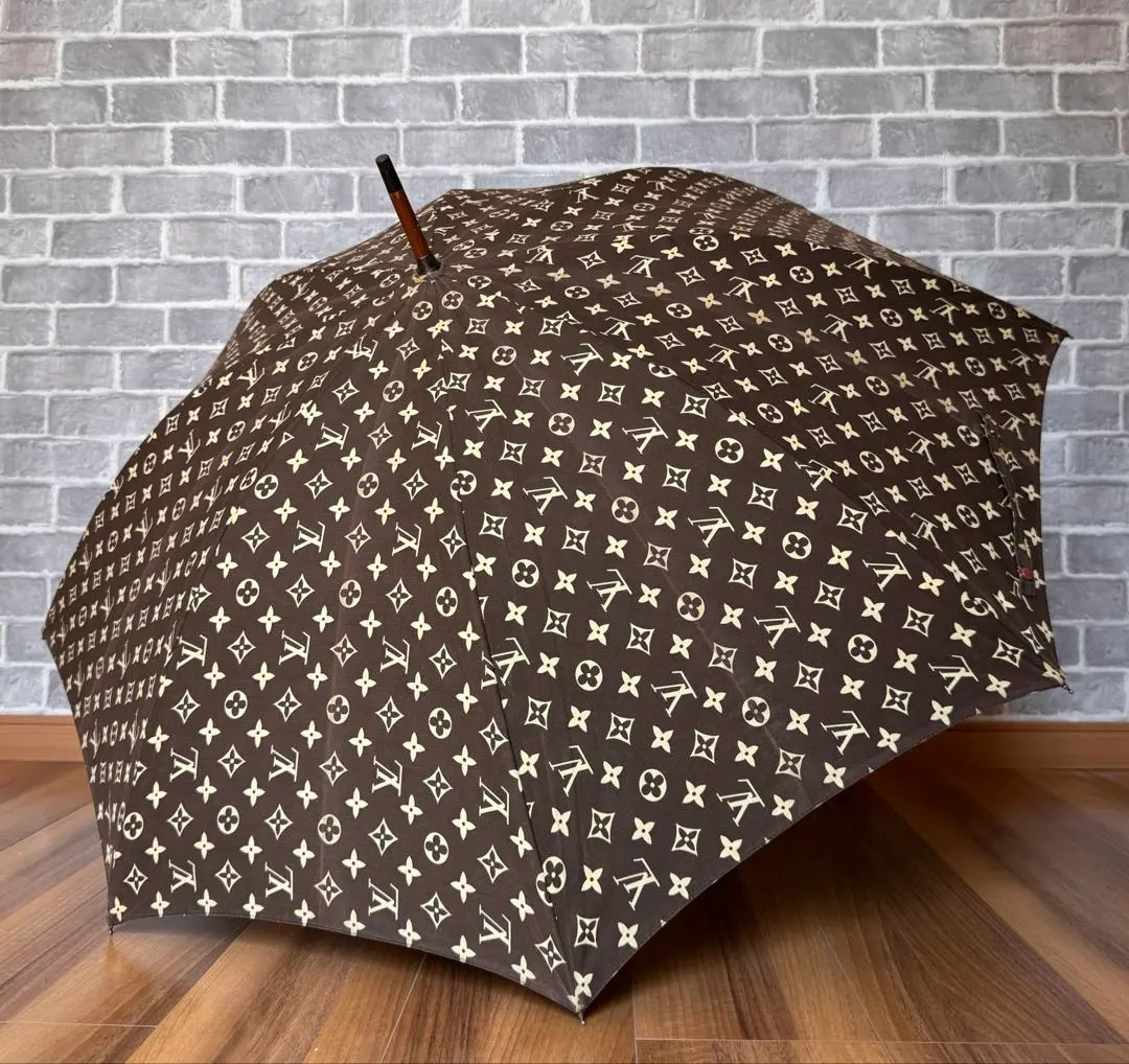Louis Vuitton Monogram Long Parasol Vintage 87cm 34.25in Japan Fs