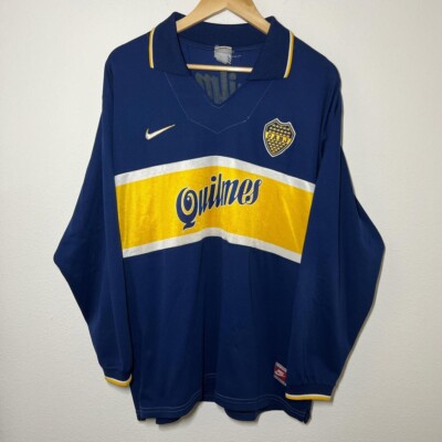 Boca Juniors 1996-1998 Home Long Sleeve Jersey | Vintage Soccer XL
