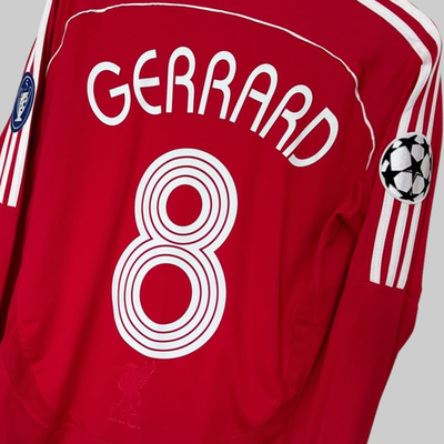 Steven Gerrard #8 Liverpool 2006-2007 Home Champions League Long