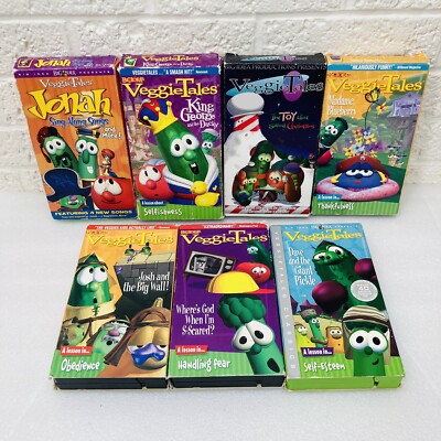 Lot of 7‼ VeggieTales VHS King George•Jonah•Madame Blueberry•Dave