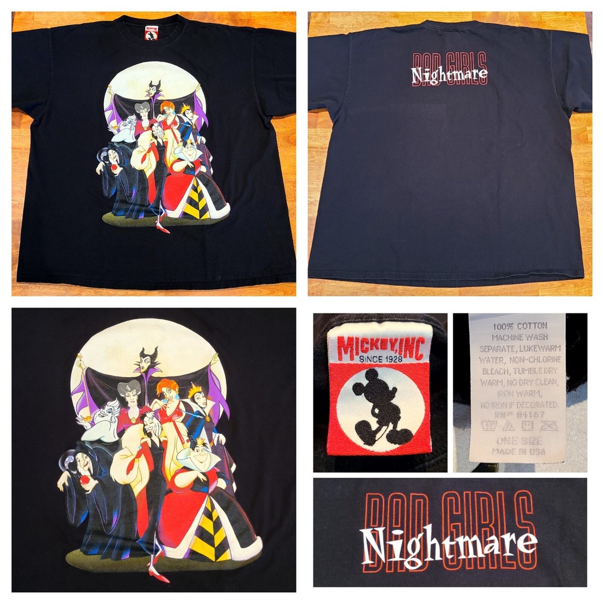 Vintage 90's Disney Villains Bad Girls Nightmare Double Sided