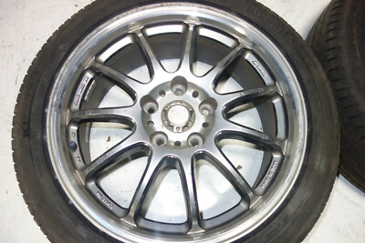 JDM Work Emotion 11r Rims Wheel Tires Genuine Center Caps 17x7 +47