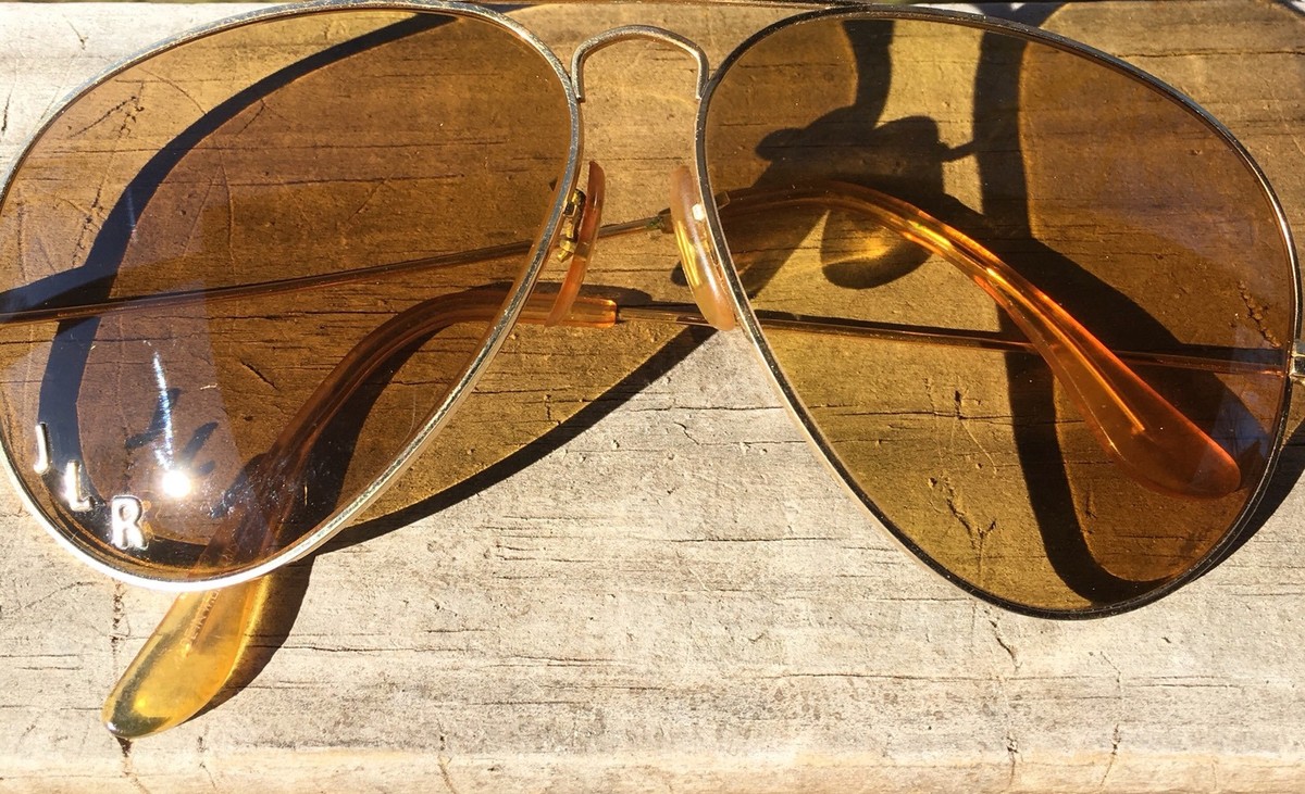 Vintage BL Ray Ban Aviator Sunglasses Ambermatic Outdoorsman All