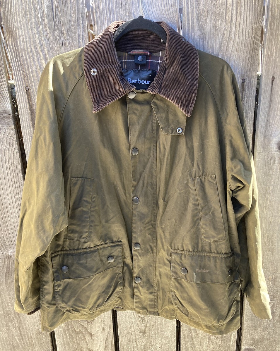 Men's Barbour Waxed Jacket Green Bedale Solid NO SIZE TAG Outdoor