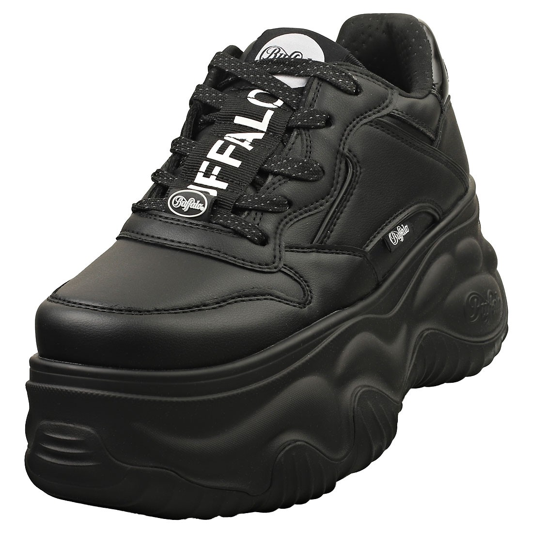 Buffalo Blader One Vegan Womens Platform Sneakers in Black - 8.5