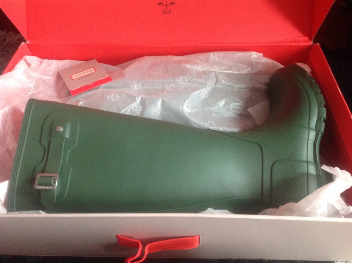 Hunter Rainboots Boots Original Tall Green NIB Size 6 US
