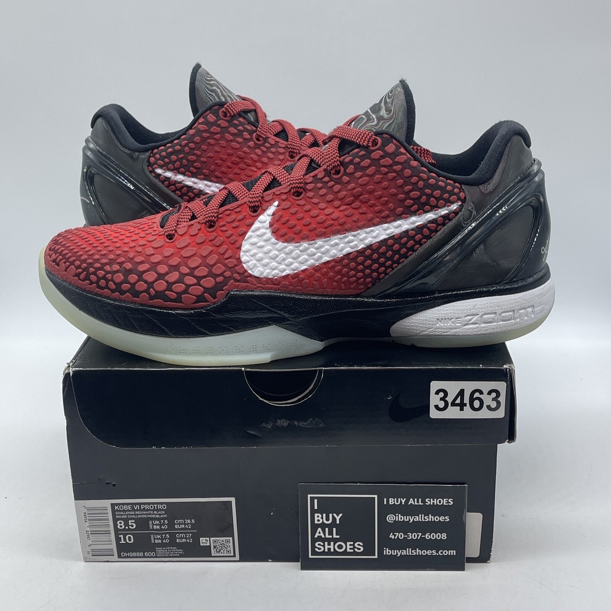 Size 8.5 - Nike Zoom Kobe 6 Protro All-Star Red White Black