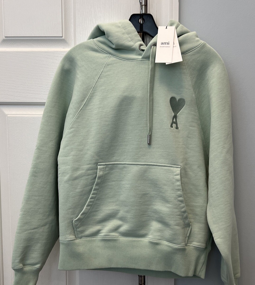AMI PARIS Green Cotton Logo Hoodie XS NWT | eBay