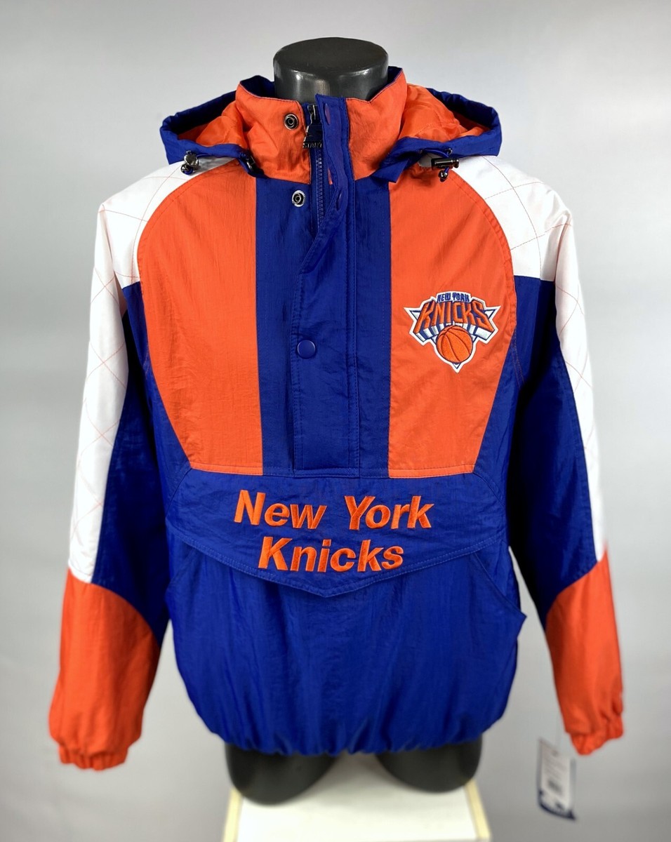 NEW YORK KNICKS Starter Hooded Half Zip Pullover Jacket S M L XL