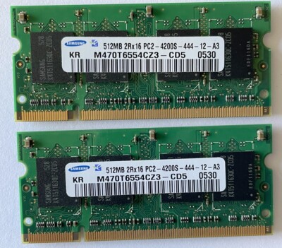 Samsung M470T6554CZ3-CD5 2x512MB Memory RAM PC2-4200S-444-12-A3 SO