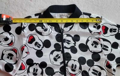Vintage 90s Disney Mickey Jacket Polyester Thin Full Zip Black