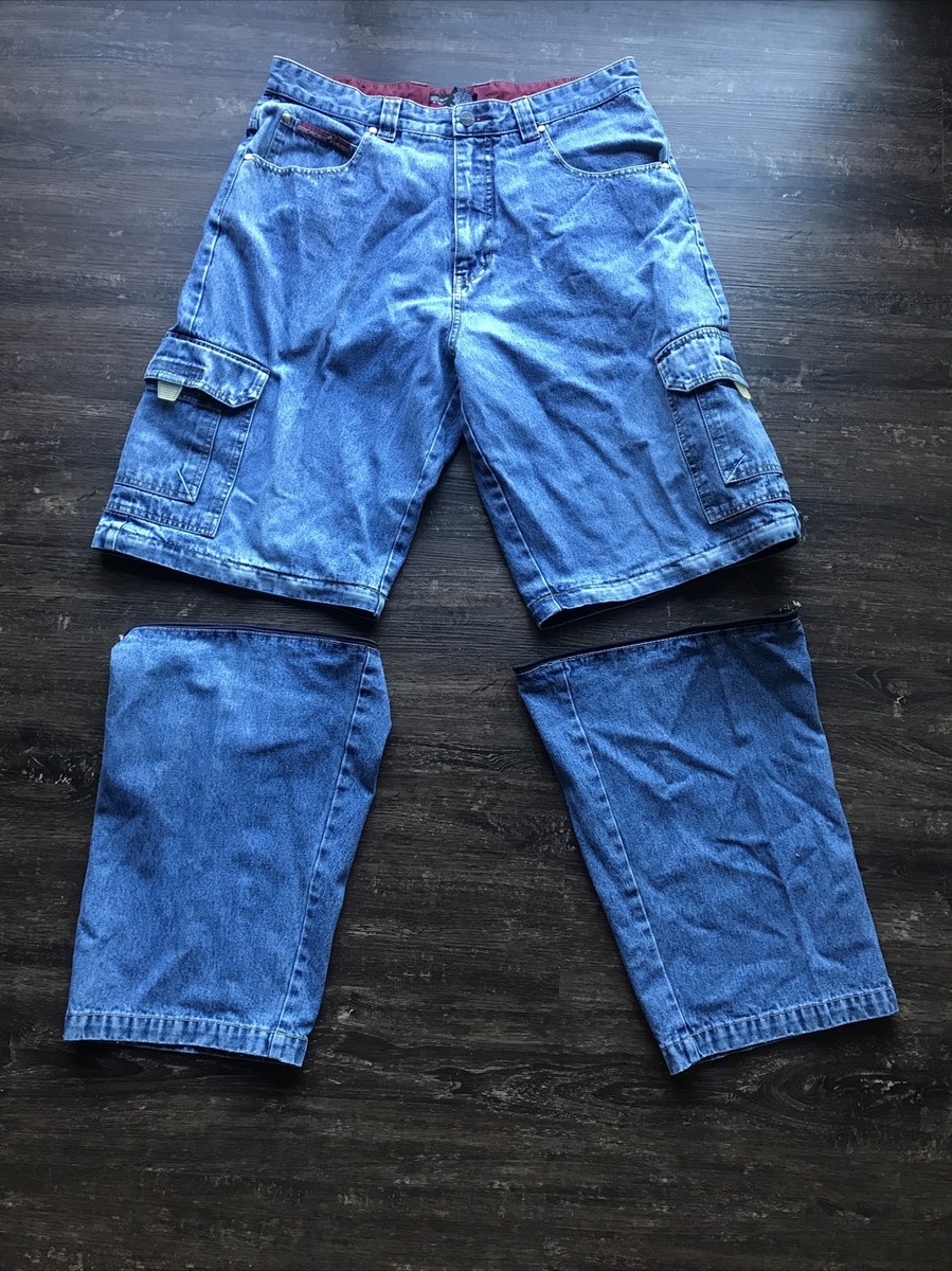 RARE Y2K Cargo ZipAway Cross Fire 36x30 jeans Cargo Jeans Jorts